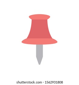 school paper pin flat style icon vector illustration design
