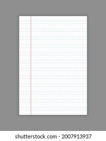 School paper in realistic style. Back to school concept.