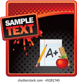 school paper red and black halftone grungy ad
