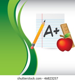 school paper vertical green wave backdrop