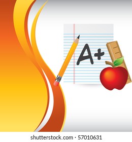 school paper vertical orange wave