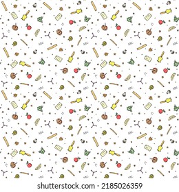 School pattern. Back to school. Doodle school background. Seamless school vector illustration
