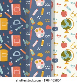 School Pattern Background Back School Wallpaper Stock Vector (Royalty ...