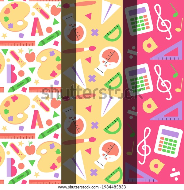 Elementary Pattern Background School Pattern Background Back School Wallpaper Stock Vector (Royalty ...