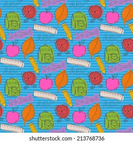 School pattern with color blots