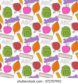 School pattern with color  watercolor   blots
