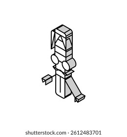 school pen character isometric icon vector. school pen character sign. isolated symbol illustration
