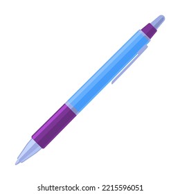 School Pen Vector Cartoon Illustration. School Writing Tool, Ink Pen On White Background. Education, Writing Materials Or Stationery Concept