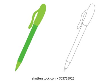 School pen to write the classes background doodle. Vector illustration
