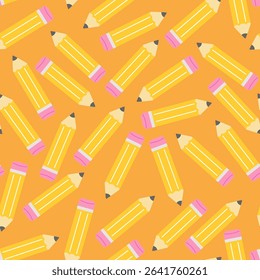 School pencil background with fun, dynamic placement in vector.
 Great for DIY projects, kids’ gifts, and back-to-school decor.