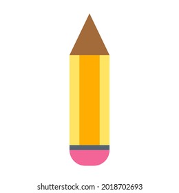 School pencil design vector illustration write tool art isolated white icon. Equipment pencil wooden blue color simple sign. Stationery supply wooden instrument drawing icon tool element work