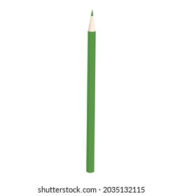 School pencil icon cartoon vector. Color pen. Green pencil
