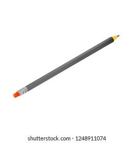 School pencil icon. Isometric of school pencil vector icon for web design isolated on white background