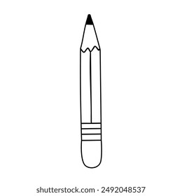 School pencil in line art style. 