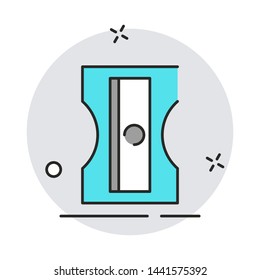 School pencil sharpener icon. Modern flat design style. Vector simple illustration icon for web site page, marketing, mobile app, design element on white background