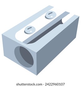 School pencil sharpener vector cartoon illustration isolated on a white background.