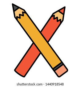 school pencil supply isolated icon