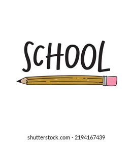 Vektorgrafik von Schule und Bleistift