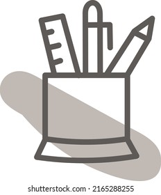 Escrituras escolares, ilustración, vector sobre fondo blanco.