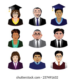 School people icons set