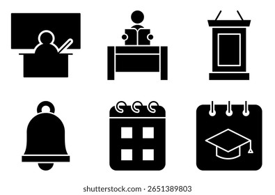 School People and Roles Icon Set