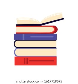 school pile text books icons vector illustration design