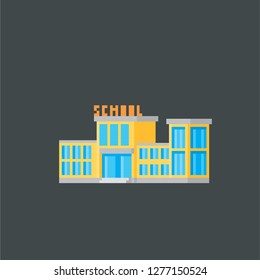 School. Pixel art. Old school computer graphic. Element design stickers, logo, mobile app, menu. 8 bit video game. Game assets 8-bit sprite. 16-bit.