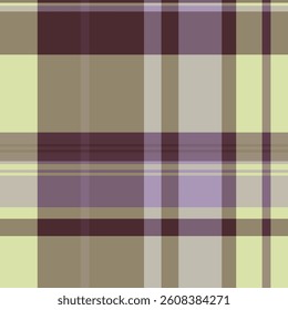 School plaid texture seamless, holiday textile background vector. Repetitive pattern check tartan fabric in pastel and light colors palette.