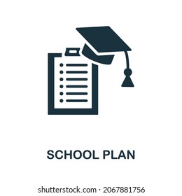 School Plan icon. Monochrome sign from school education collection. Creative School Plan icon illustration for web design, infographics and more