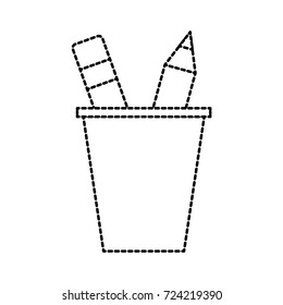 school plastic cup with pencil pen supplies