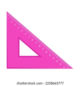 School plastic triangle ruler vector illustration. Stationeries, supplies, education concept