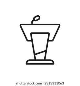Ilustración de vectores de iconos de esquema de podio escolar