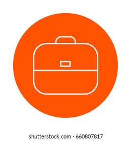 School portfolio, vector monochrome round linear icon for your website or booklet, flat style