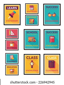 School poster flat banner design flat background set, eps10