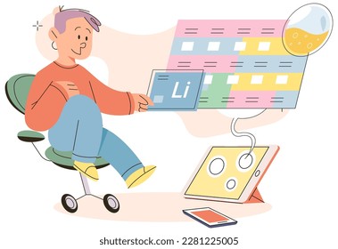 School or preschool children using gadgets, kids distance education, addiction of smart technologies. Early development, student character studying online. Boy looking at tablet pc remote lesson