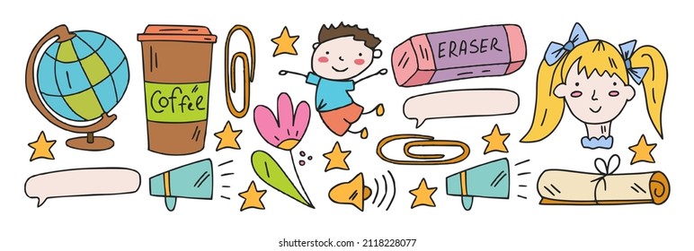 Escuela, preescolar, educación. Creatividad e imaginación. Educación en línea para niños pequeños, e-learning.