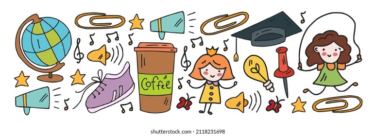 School, preschool, education. Creativity and imagination. Little children online education, e-learning.