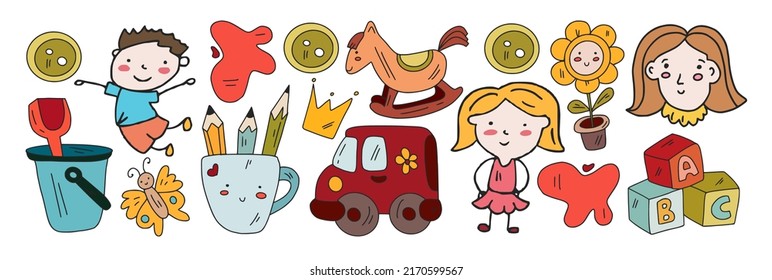 Escuela, preescolar, educación. Creatividad e imaginación. Educación en línea para niños pequeños, e-learning.
