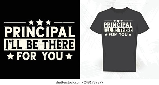 School Principal  Funny Vintage Back To School T-shirt Design