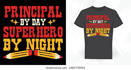 School Principal  Funny Vintage Back To School T-shirt Design