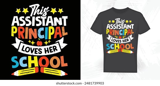 School Principal  Funny Vintage Back To School T-shirt Design