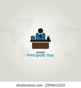 School Principals Day. Holiday concept. Template for background, banner, card, poster, t-shirt with text inscription, vector eps. School Principals Day creative concept illustration.