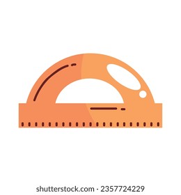 school protractor supply icon isolated illustration