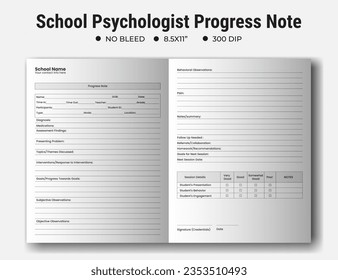 School Psychologist Progress Note, Editable, School Counselor, Counseling Tools, School Social Worker Progress Note Template