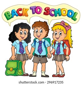School pupils theme image 5 - eps10 vector illustration.