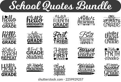 School Quotes Bundle, School quotes t shirt designs bundle, , Saying about School . School eps files ,  Students quotes eps files,