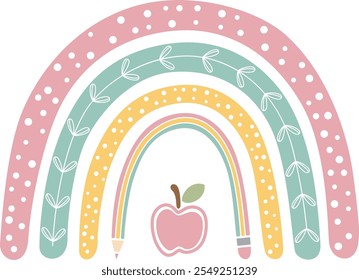 School Rainbow on white background.