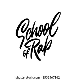 School of Rap. Concept of education.Teaching niche school vector design.