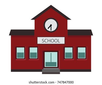 School Red Color Isolated On White Stock Vector (Royalty Free) 747847000