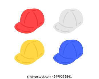 School red white yellow blue hat illustration.